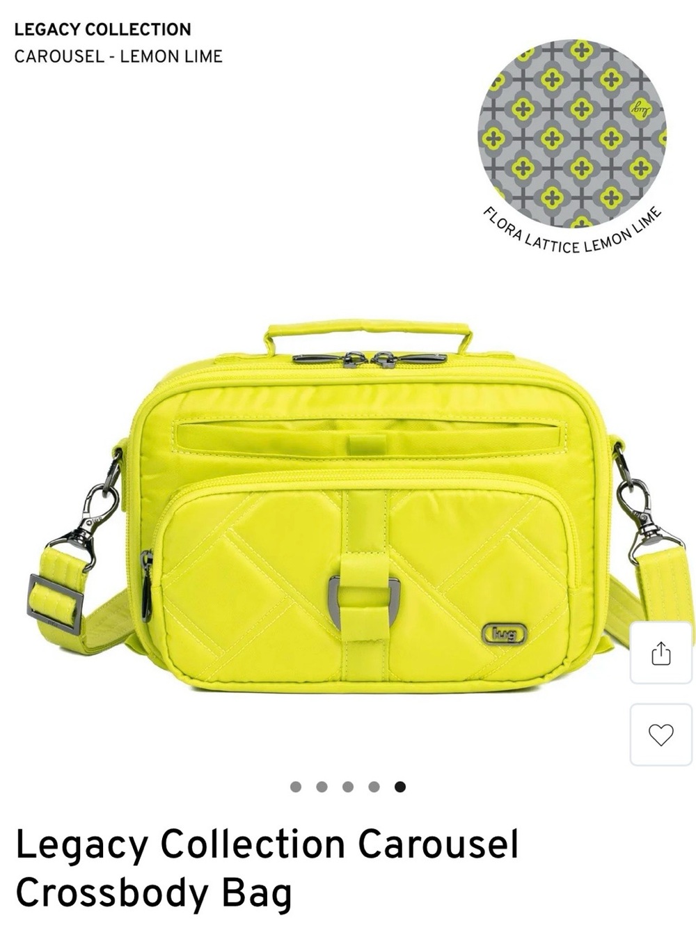 lug Carousel Crossbody Bag - Lemon Lime